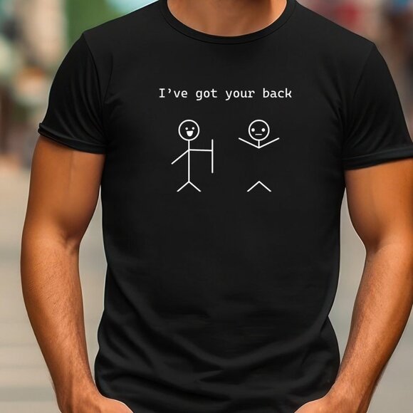 Tops - Stick Figure Support Tee, I_ve Got Your Back_ Friendship T-Shirt